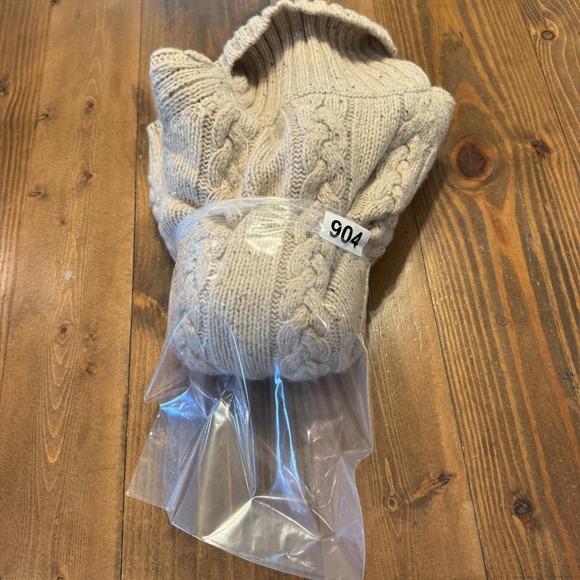 Orvis Charles R Orvis Cable Knit Wool Sweater Elbow Patches Turtleneck Size L - Picture 7 of 7